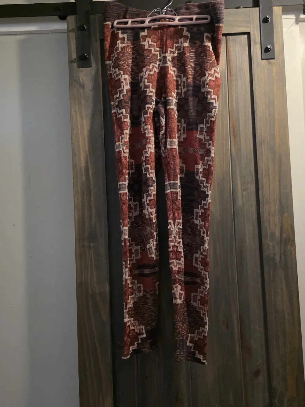 Free People Rust and Cream Geo-Pattern Women's Leggings